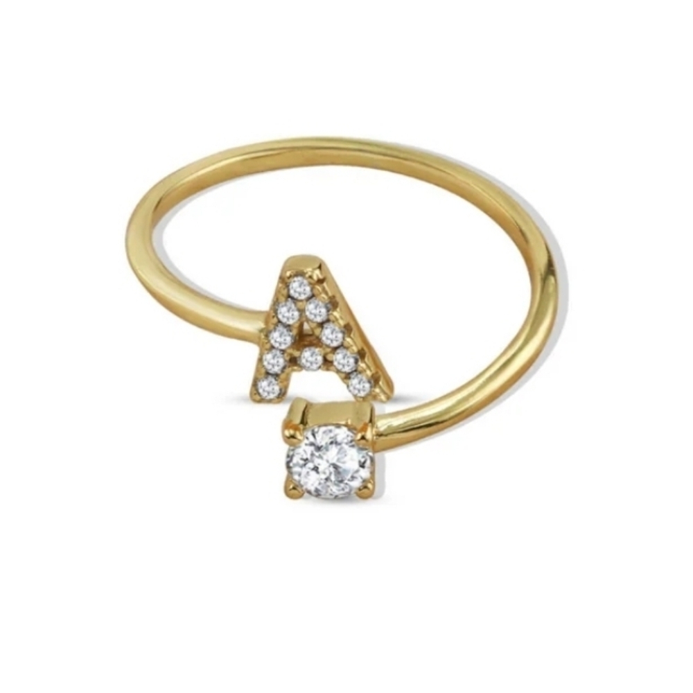 NWT Argento Vivo Ring 18k Gold Plated Sterling Silver Cubic Zirconia Wrap "A"